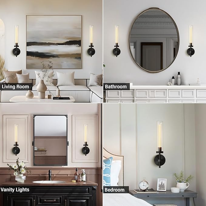Black sconces Wall Lighting, Bathroom Vanity Light Fixtures, Modern Wall Lights