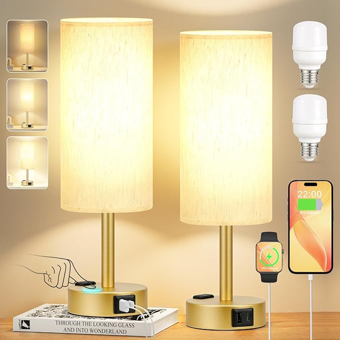 Gold Touch Table Lamps Set