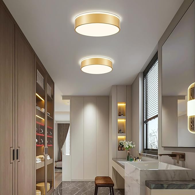 Dimmable Gold LED Large Flush Mount Ceiling Light, 5CCT 2700K-6000K Ceiling