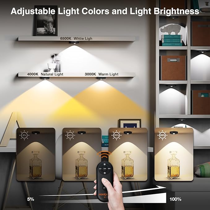 Puck Lights Cordless with Remote Control, 2200mAh Rechargeable Under Counter