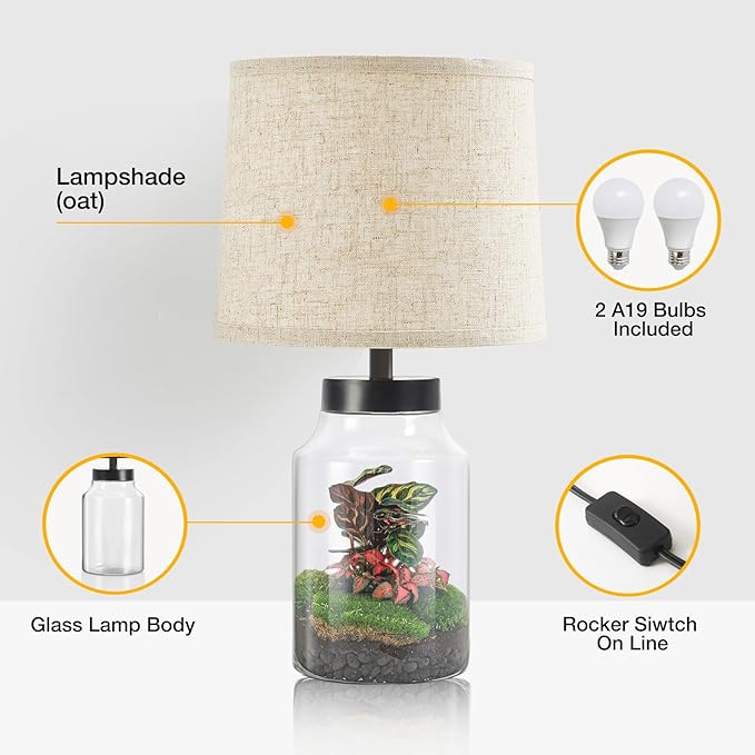 GyroVu Table Lamp Set for Christmas Decorations, Fillable Table Lamp