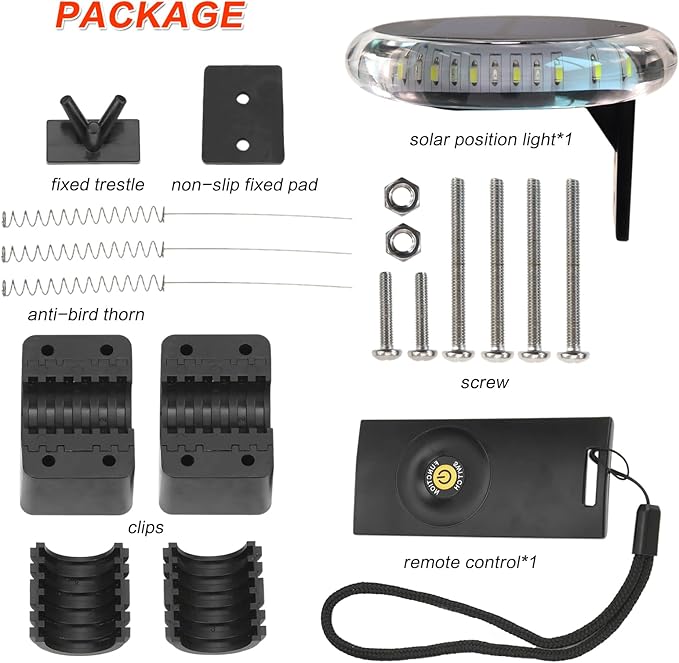 Outdoor LED Navigation Lights 6 Modes Multifunctional IP67 Waterproof Solar