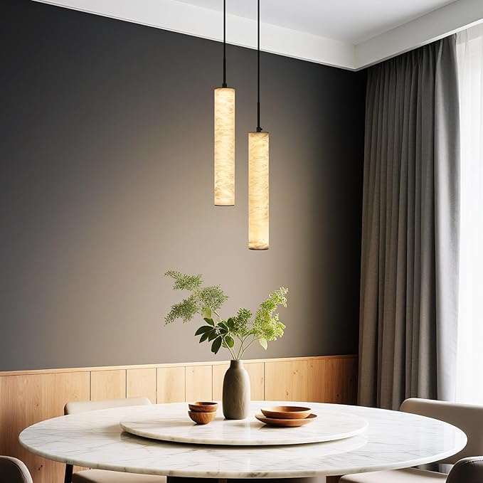 LMQNINE Natural Alabaster Pendant Lights