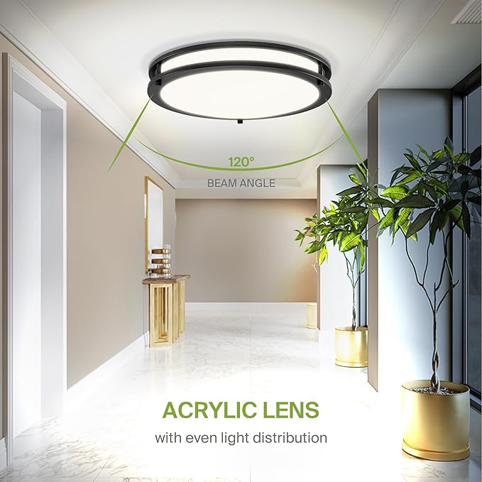ASD LED 14" Round Flush Mount Lighting, Close to Ceiling Light Fixture | 3CCT