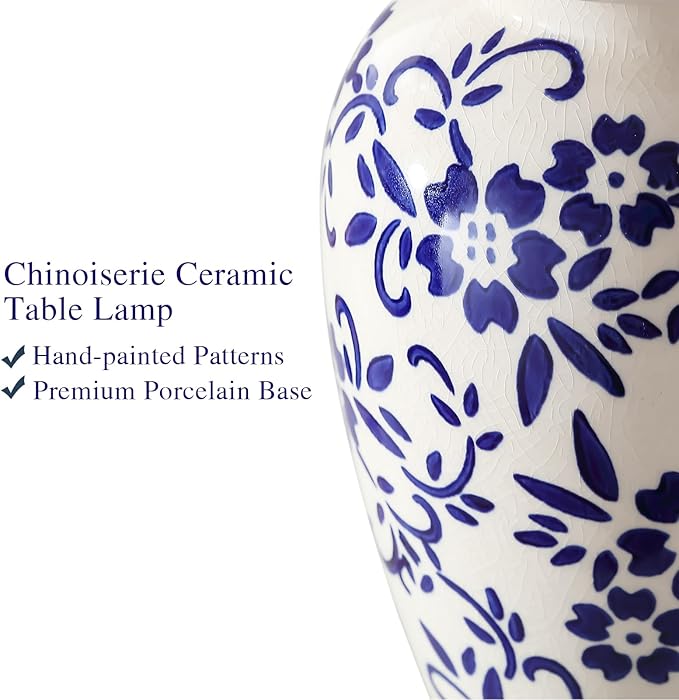 RORIANO Chinoiserie Ceramic Table Lamps Set of 2