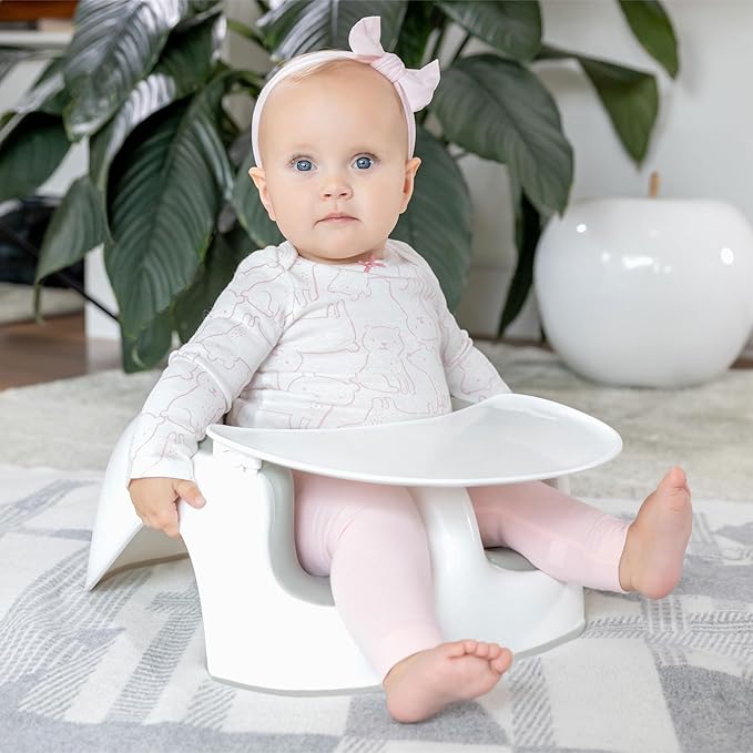 Bumbo Baby Floor Seat Lite, Portable Infant Sit Up Activity & Eating Chair w/Tray, Combo - Feeding Chair and Sitting Lounger for Babies, Infants and Toddlers