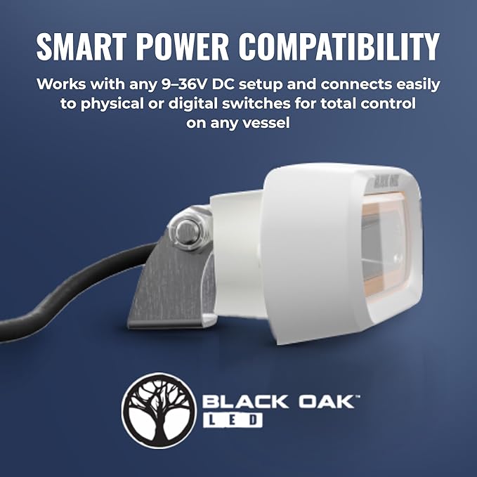 Black Oak Low Pro™ Waterproof Marine Spreader Lights – LED Deck or Dock Light