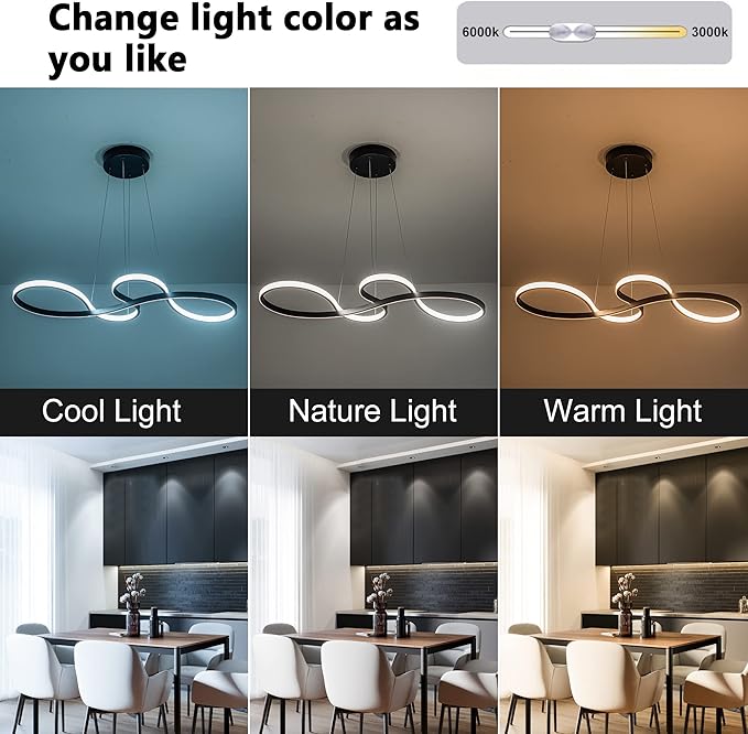 Modern LED Chandelier Dining Room Pendant Light Dimmable Creative Chandelier