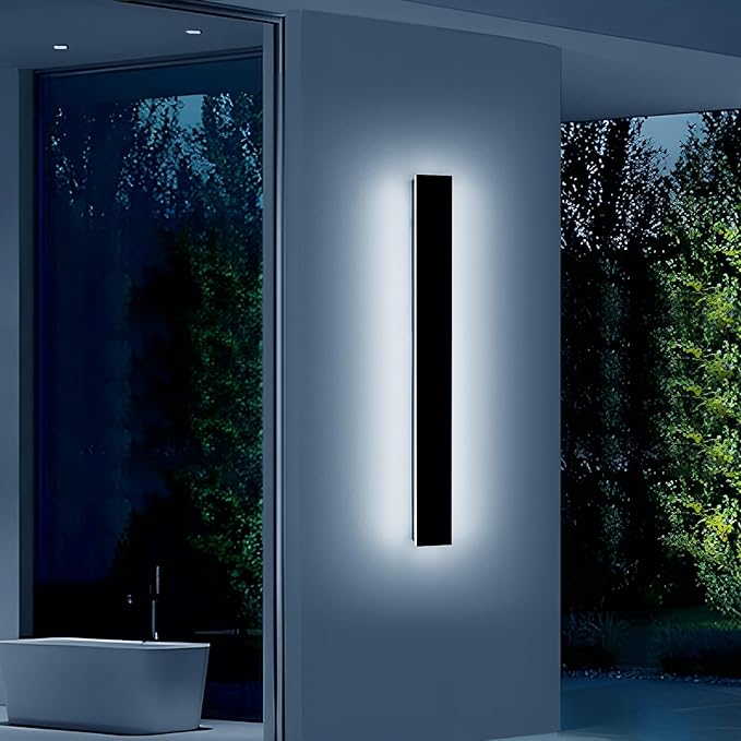 39inch Modern Outdoor Wall Light, Dimmable 3000K-6000K Linear Outdoor Wall