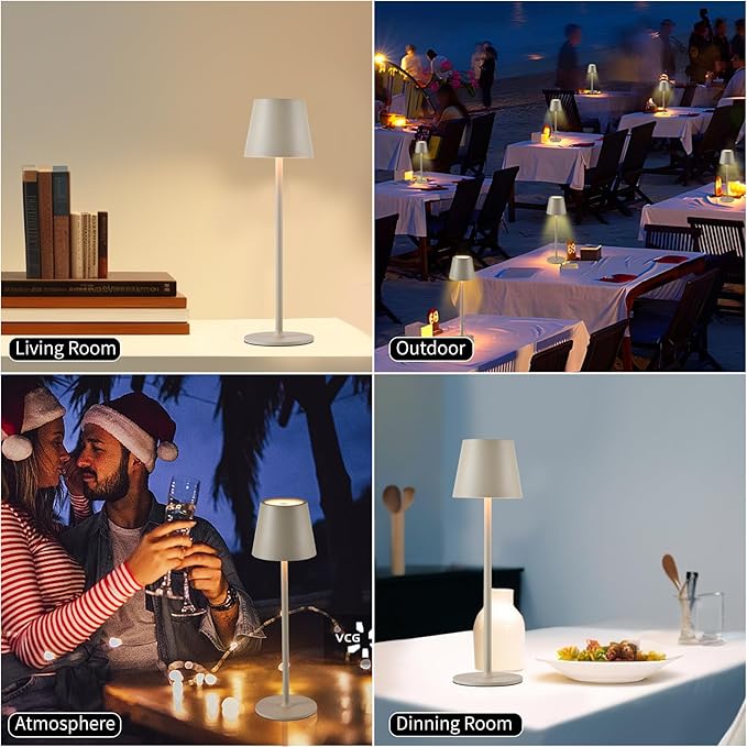 BGFHome Cordless Table Lamp LED Desk lamp, 5000mAh Rechargeable Touch Night