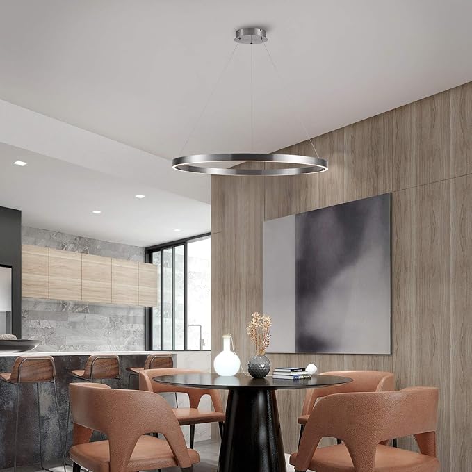 MADEM 31.5'' LED Modern Chandelier 1-Ring Circular Dimmable Pendant Light Flush