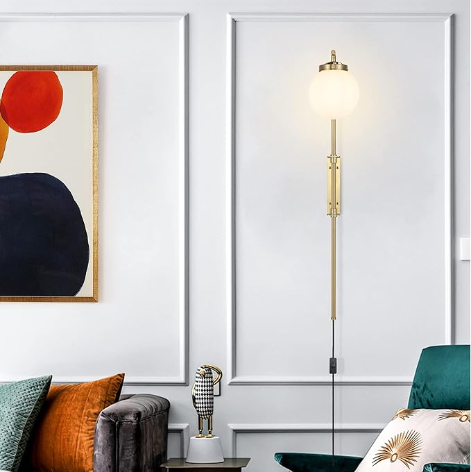 ELEHINSER Gold Wall Sconces Set of 2