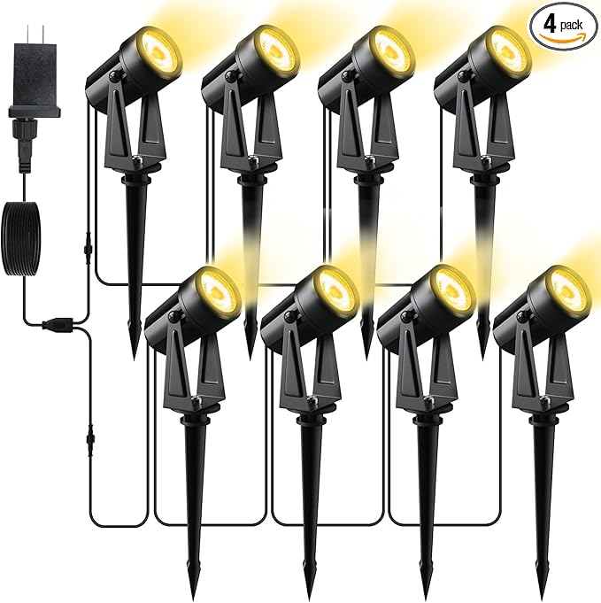 Low Voltage Landscape Lighting, 8 Pack Outdoor LED Landscape Spotlights