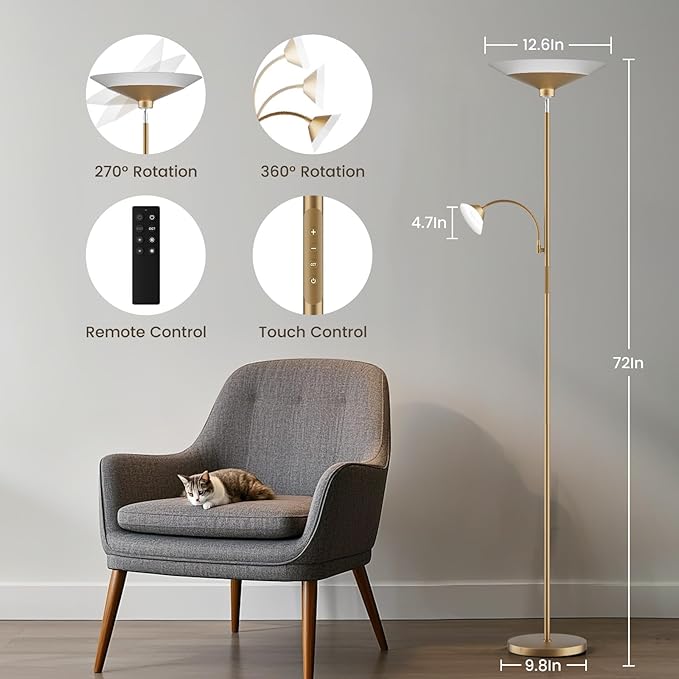 Gold Torchiere Floor Lamp