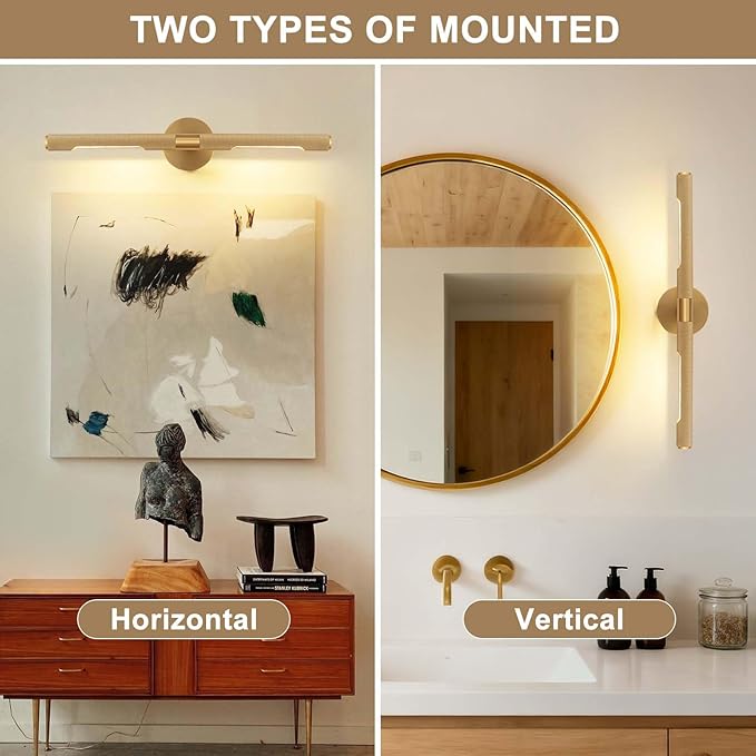 Wall Sconces, Hardwired Picture Light 24" Gold Picture Light