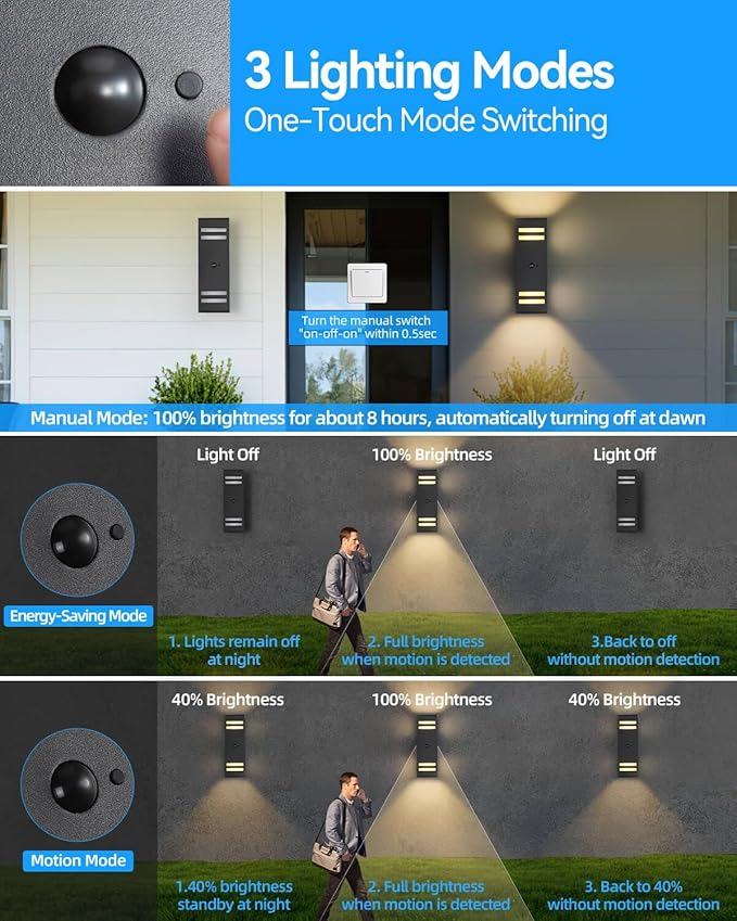 Motion Sensor Outdoor Lights, Modern Outdoor Wall Lights