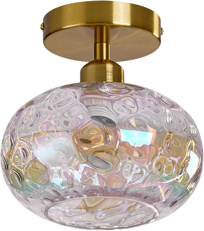 Vintage Glass Flush Mount Ceiling Light