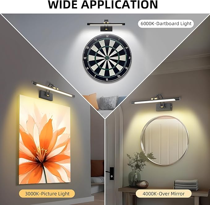 16“ Picture Lights for Wall Battery Operated, Wireless Picture Light