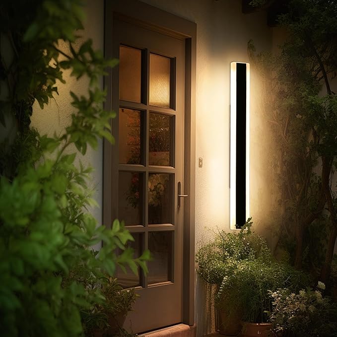 Outdoor Wall Sconces, 31.4inch Modern Wall Lights, 3 Lights Color