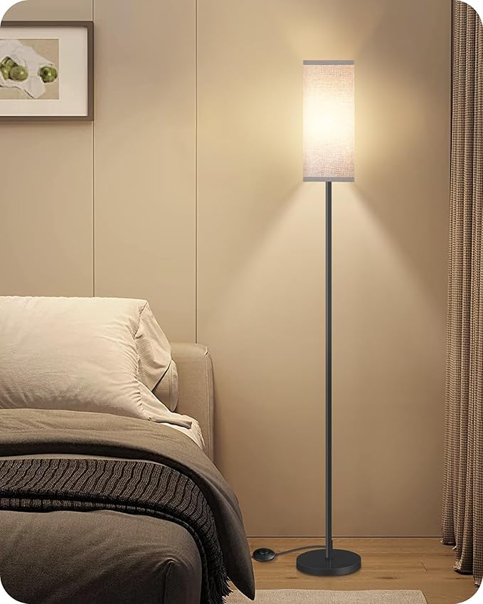 Floor Lamp, Pole Lamp with Foot Switch, Modern Standing Lamp Lampshade