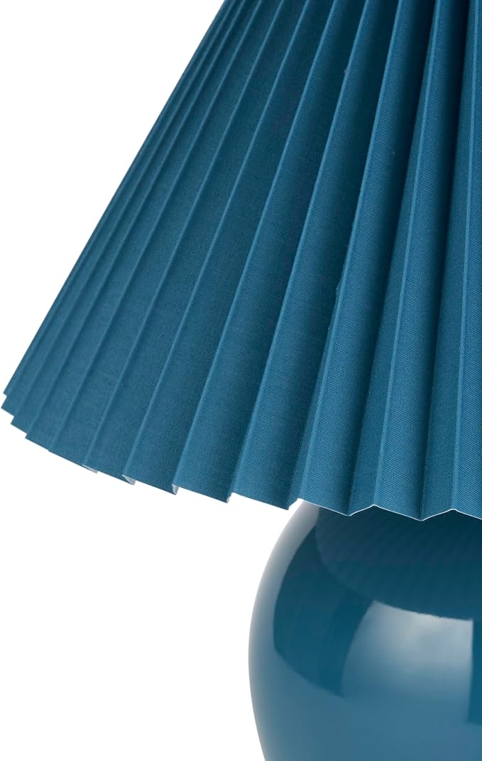 Nourison Home 13" Blue Ceramic Round Lamp