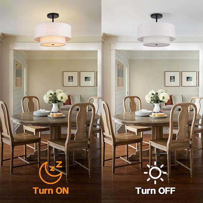 18 Inch Large Semi Flush Mount Ceiling Light Fixture