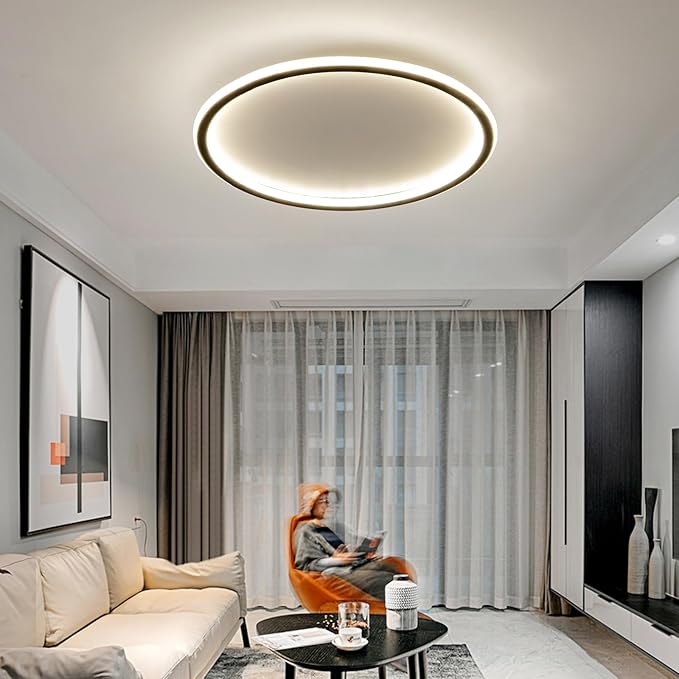 23.6 Inch Flush Mount Ceiling Light, 40-60W Round LED Ceiling Light Fixtures