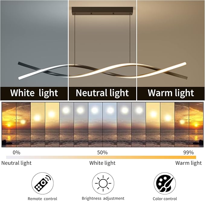 Modern Ceiling Chandelier Light, Acrylic Anti Flicker Pendant Lamp