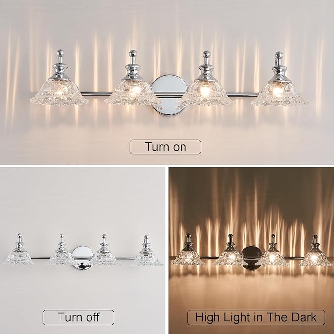 29.7" Chrome 4 Light Vanity Lights