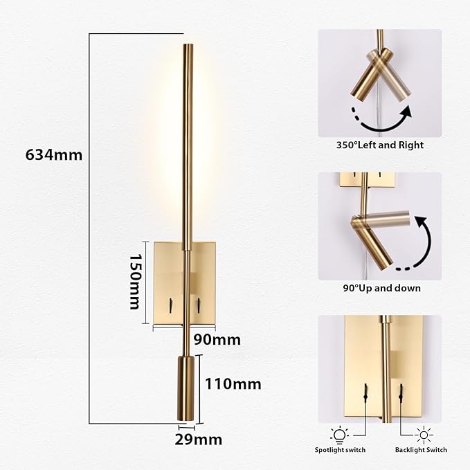 Modern Plug in Wall Sconce Indoor Ambient Lighting