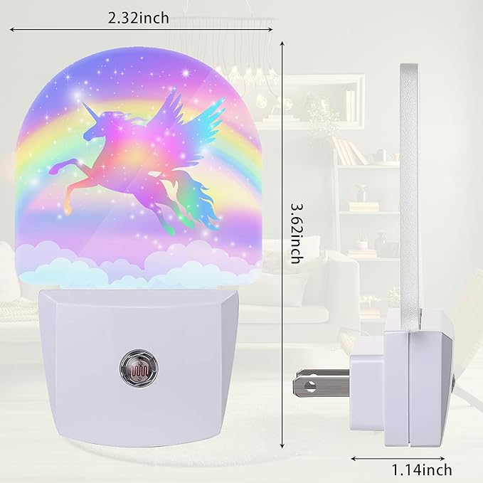 Unicorn Night Light, Rainbow Nightlight Plug into Wall