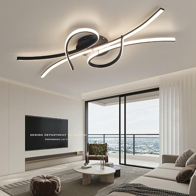 Modern LED Ceiling Light Fixture, 54W 3780 Lumen, Flush Mount Ceiling Chandelier