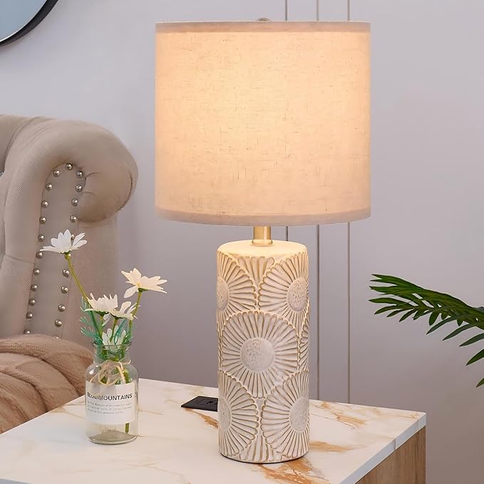 20.75" White Ceramic Lamps Set of 2