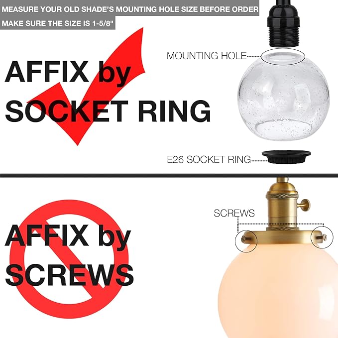 Glass Lamp Shade Replacement Globe & Cover