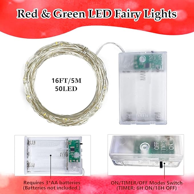 4-Pack 50 LED Fairy Lights Battery Operated