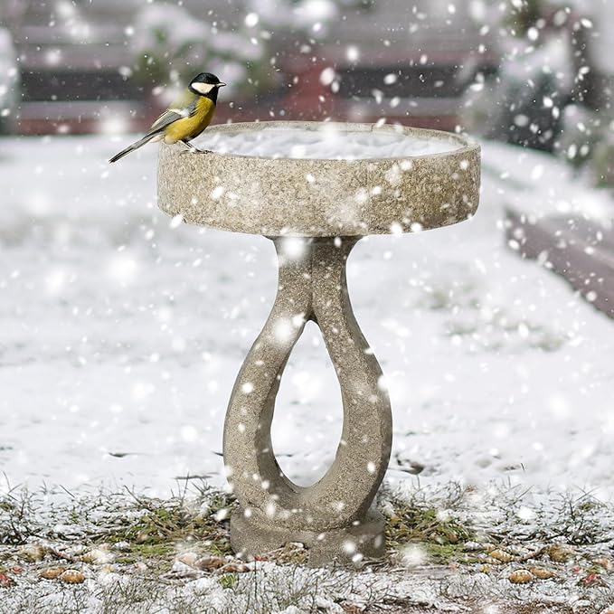 21.8" H Elegant Modern Bird Bath for Outsides Use - Sturdy Weather-Resistant Birdbath for Gardens and Patios
