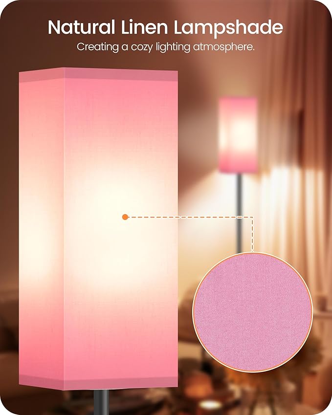 Floor Lamp, Pole with Foot Switch, Modern Standing Lamp Shade, Minimalist