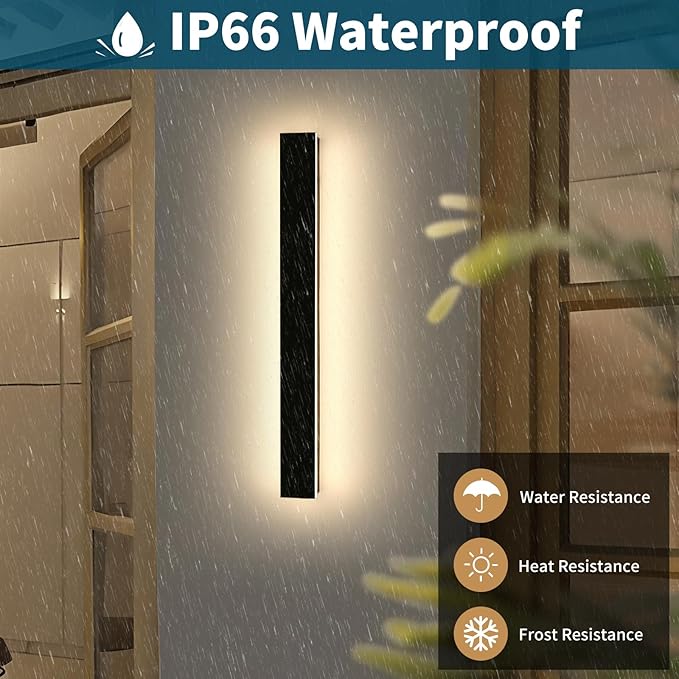 Modern Outdoor Wall Sconce, 47inch LED Wall Mounted Light, 3000K Warm White