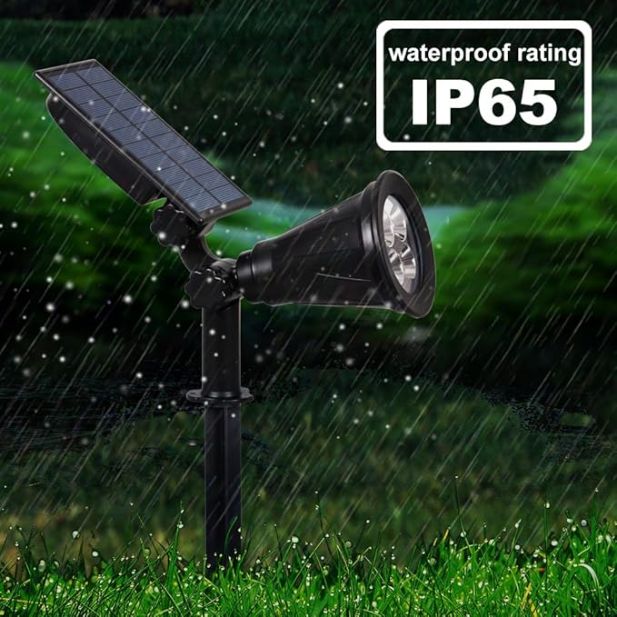 T-SUN Solar Spotlights, 4 LED Solar Powered Landscape Spotlights Waterproof
