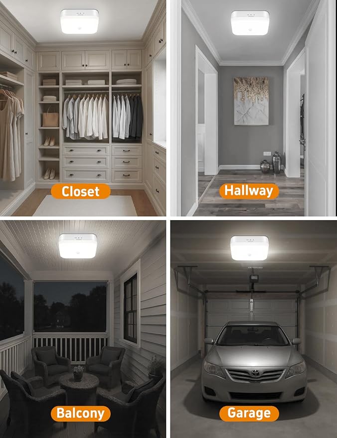 Waterproof Rechargeable Shower Light Indoor - 10000mAh Motion Sensor Closet