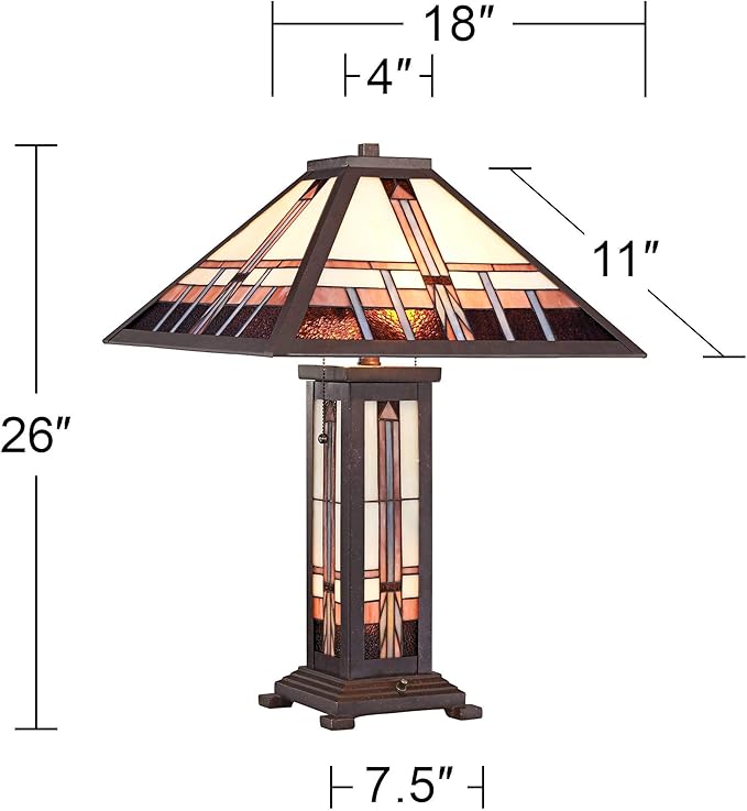Robert Louis Tiffany Alfred Mission Tiffany Style Table Lamp