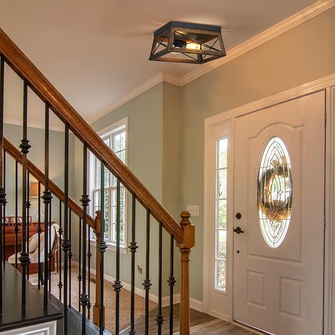 DEWENWILS Farmhouse Flush Mount Ceiling Light