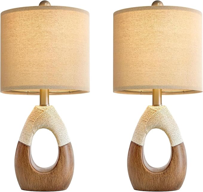 OYEARS Boho Table Lamps Bedroom Living Room Set 2, Suitable