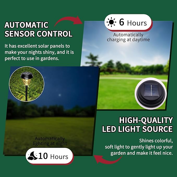 Solar Garden Lights Outdoor, 8 Pack Color Changing LED Pathway Lights