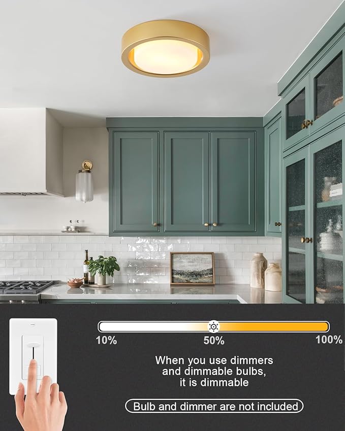 13 Inch Flush Mount Ceiling Light, Round Ceiling Lighting Fixture