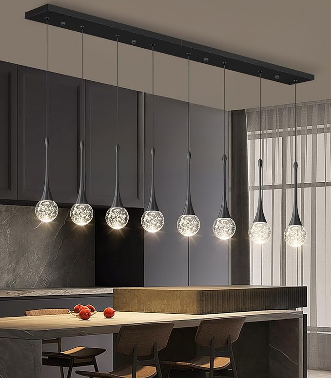 8 Light Modern Glam Crystal Rectangular Chandelier