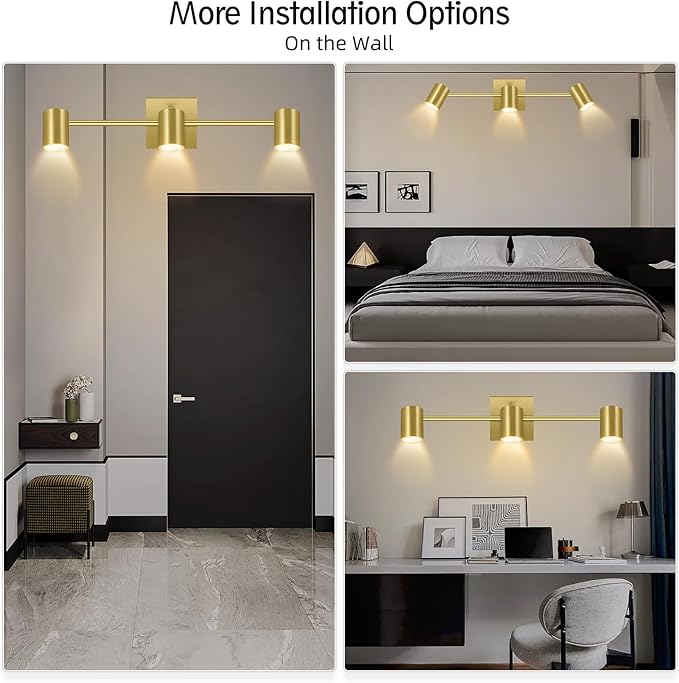 BoostArea 3 Light Track Lighting Fixtures Ceiling, LED Track Lighting Kit