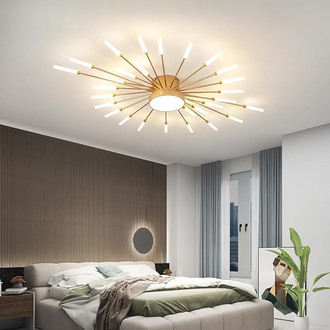 ziidoo Modern Ceiling Light, 28+1 Lights Metal Firework Designed Chic Led