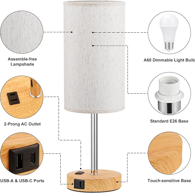 Fenmzee Touch Table Lamp