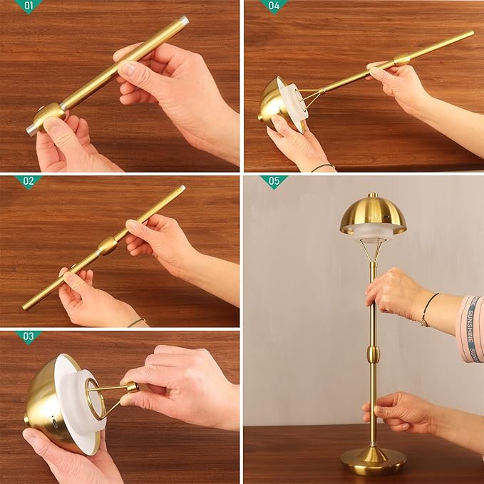 Modern Table Lamp Cordless Portable Desk Lamp, 2700K Stepless Dimming
